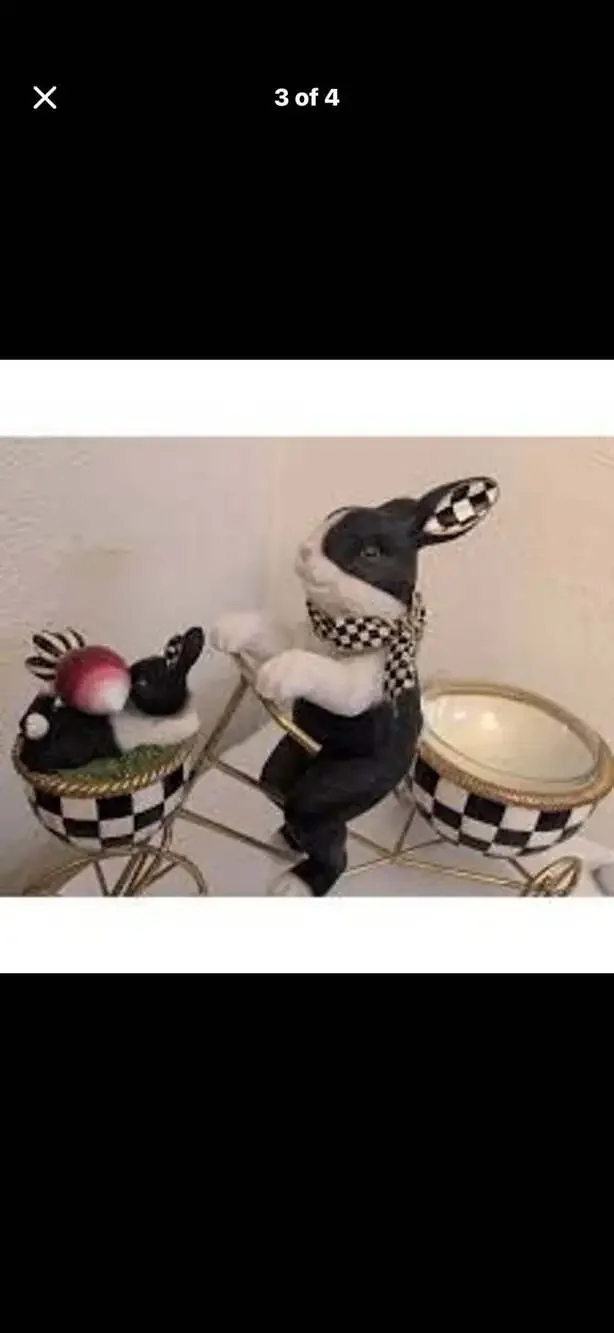MacKenzie-Childs Pedaling Radish Rabbit - Picture 2 of 4